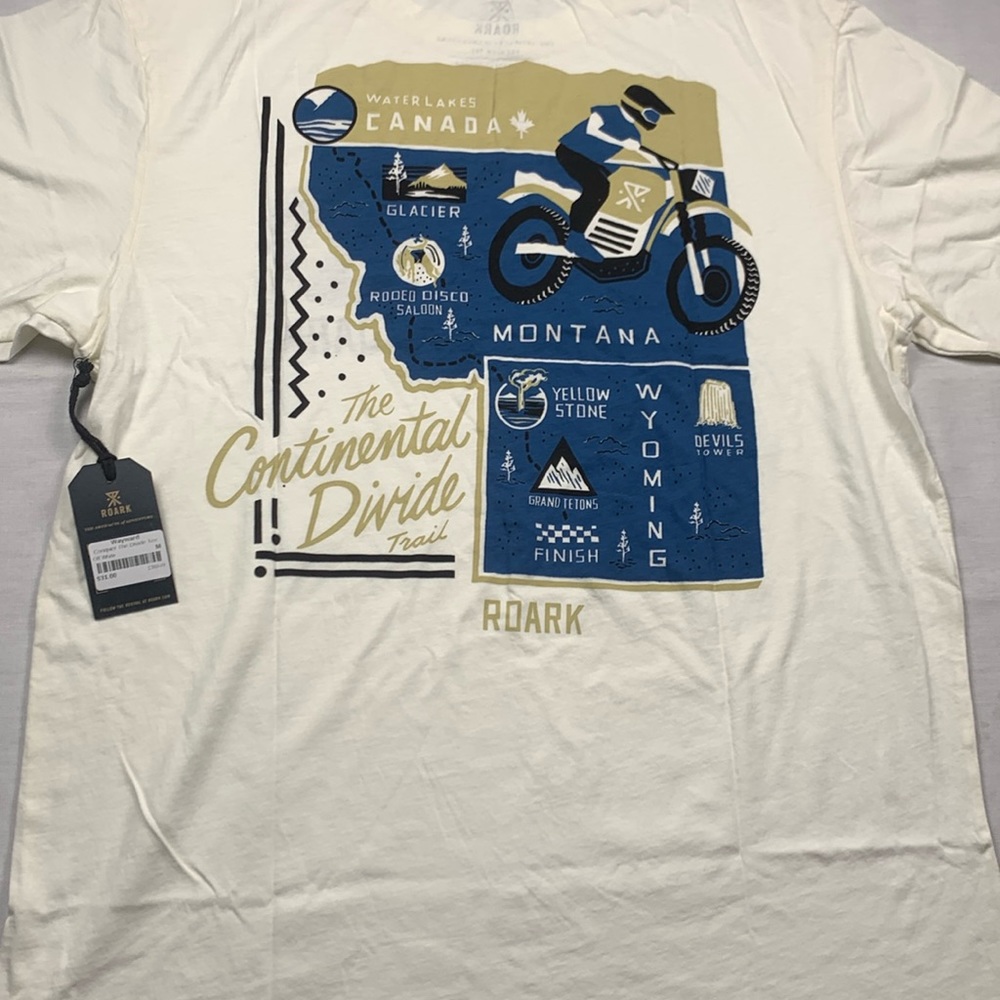Roark Men’s Graphic 100% Cotton Tee Shirt Conquer The Continental Divide